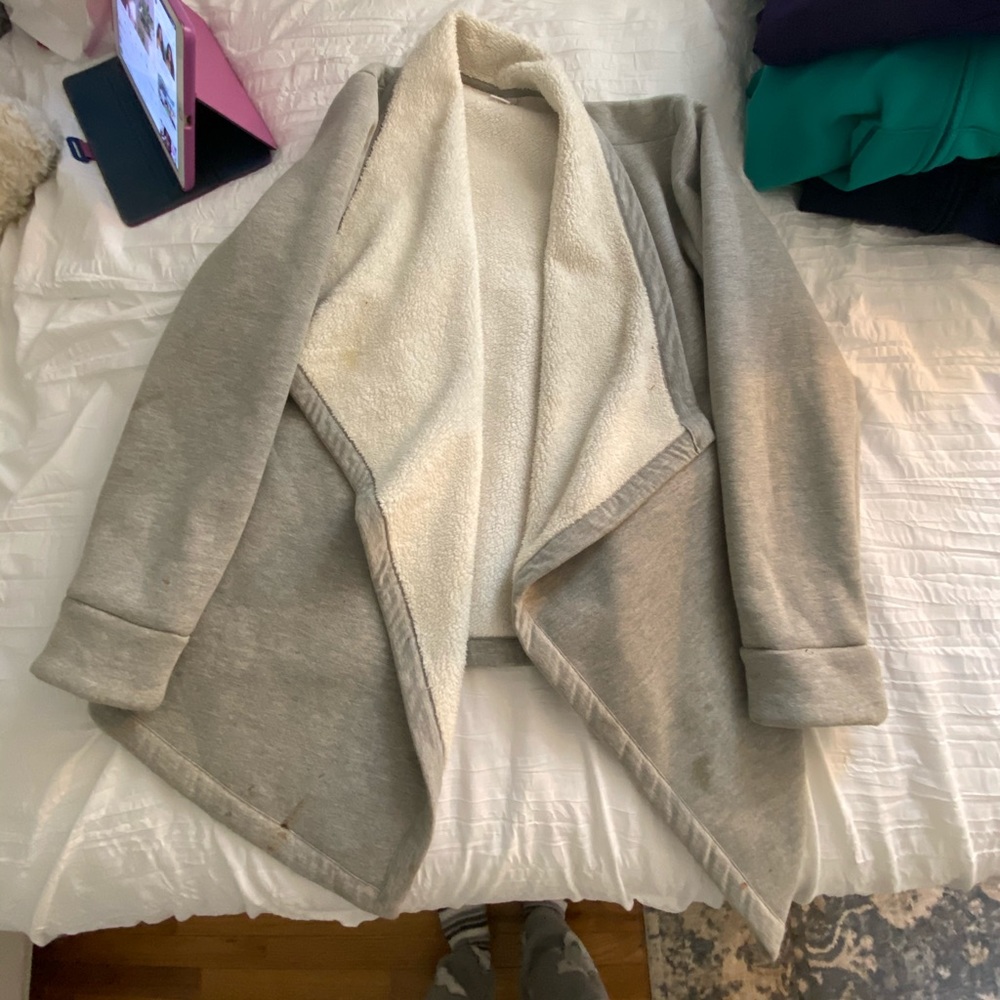 grey old navy sherpa
